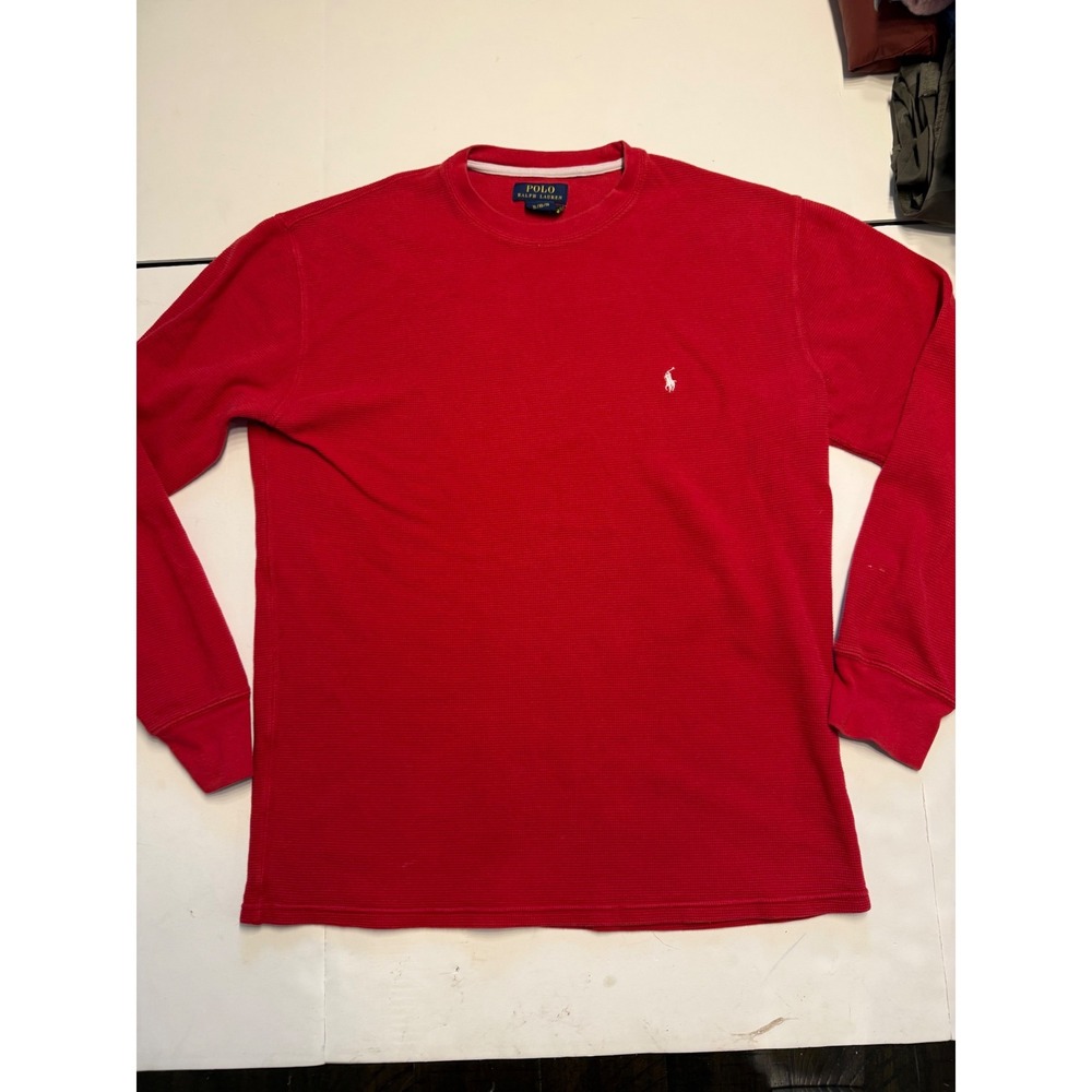 Polo Ralph Lauren Mens XL Red Waffle Knit Thermal Long Sleeve Pony Logo Shirt